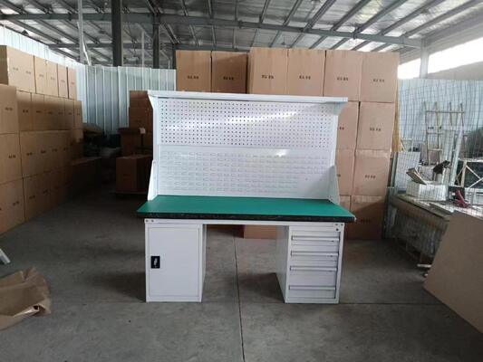 One Adjustable Shelf Included Anti Static Workbench Light Grey Powder Coated Steel Frame Material ESD Safe Workstation For Industrial