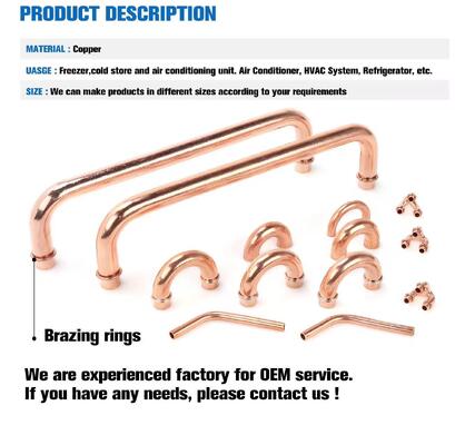 Refrigerator internal copper fittingsaluminum pipingevaporator connecting pipes