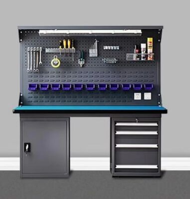 One Adjustable Shelf Included Anti Static Workbench Light Grey Powder Coated Steel Frame Material ESD Safe Workstation For Industrial